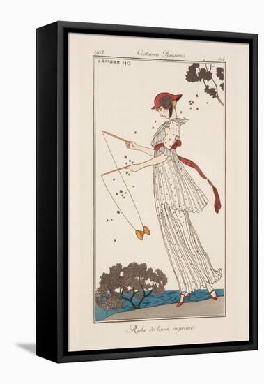 Dress in Printed Linen, Illustration from 'Journal des Dames et des Modes', 1913-Georges Barbier-Framed Premier Image Canvas