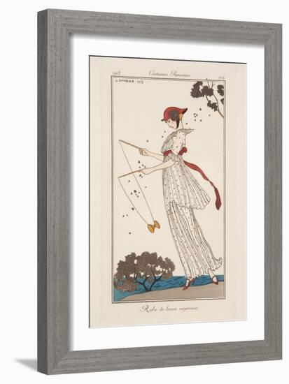 Dress in Printed Linen, Illustration from 'Journal des Dames et des Modes', 1913-Georges Barbier-Framed Giclee Print