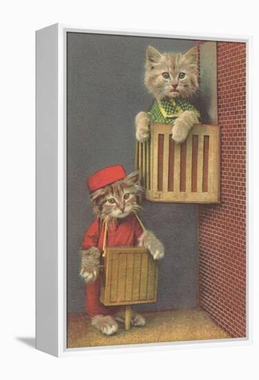 Dressed Kittens, Organ Grinder-null-Framed Stretched Canvas