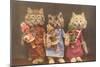 Dressed Kittens with Dolls-null-Mounted Art Print
