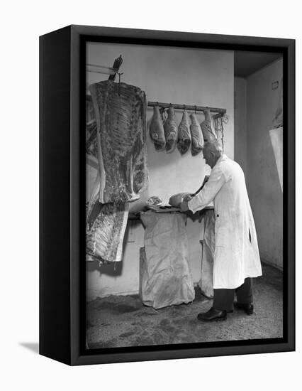 Dressing Meat for Sale, Rawmarsh, South Yorkshire, 1955-Michael Walters-Framed Premier Image Canvas