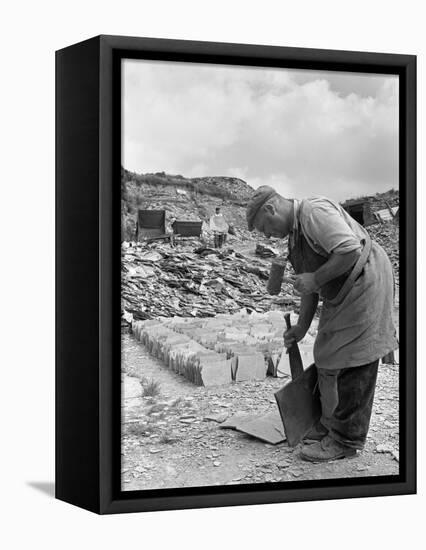 Dressing Slate at Trebarwith Slate Quarry, Cornwall, 1959-Michael Walters-Framed Premier Image Canvas