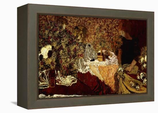 Dressing Table (in the flowers); Le Table de Toilette (Dans le Fleurs)-Edouard Vuillard-Framed Premier Image Canvas