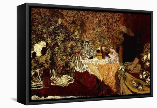 Dressing Table (in the flowers); Le Table de Toilette (Dans le Fleurs)-Edouard Vuillard-Framed Premier Image Canvas