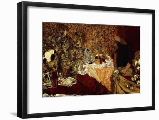 Dressing Table (in the flowers); Le Table de Toilette (Dans le Fleurs)-Edouard Vuillard-Framed Giclee Print