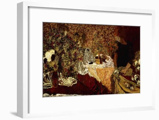 Dressing Table (in the flowers); Le Table de Toilette (Dans le Fleurs)-Edouard Vuillard-Framed Giclee Print