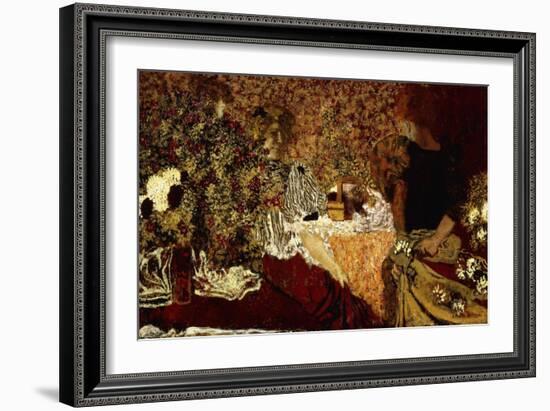 Dressing Table (in the flowers); Le Table de Toilette (Dans le Fleurs)-Edouard Vuillard-Framed Giclee Print