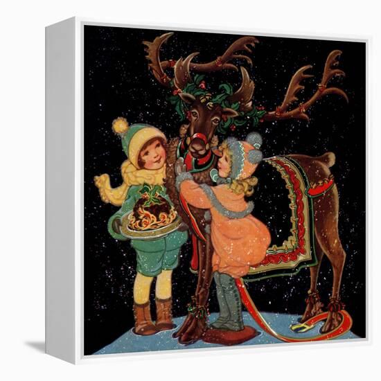 Dressing the Reindeer - Child Life-Hazel Frazee-Framed Premier Image Canvas