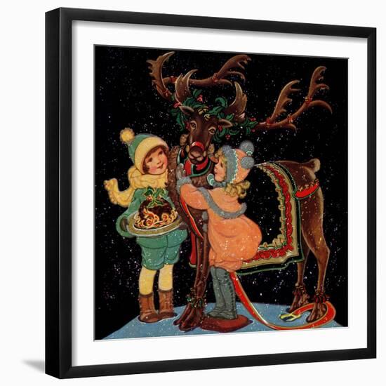 Dressing the Reindeer - Child Life-Hazel Frazee-Framed Giclee Print