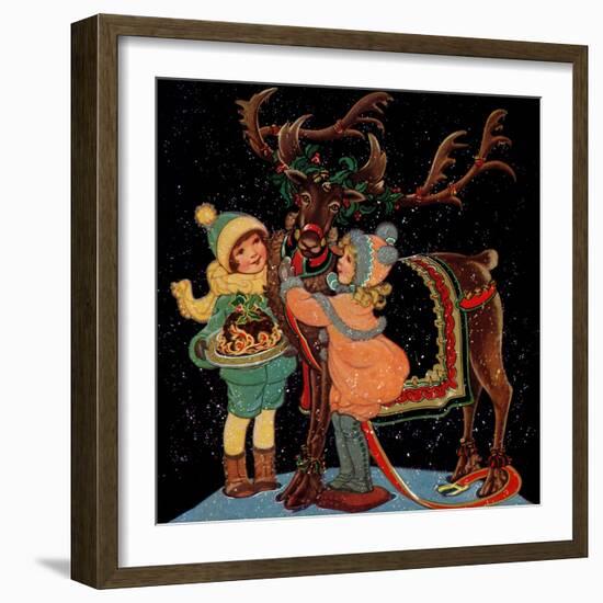 Dressing the Reindeer - Child Life-Hazel Frazee-Framed Giclee Print