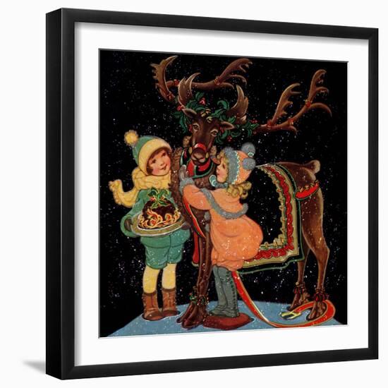 Dressing the Reindeer - Child Life-Hazel Frazee-Framed Giclee Print