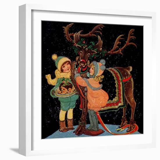 Dressing the Reindeer - Child Life-Hazel Frazee-Framed Giclee Print