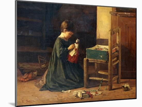 Dressing Up the Doll-Edouard Alexandre Sain-Mounted Giclee Print