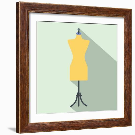 Dressmaker Model Flat Icon-Yulia Ryabokon-Framed Art Print