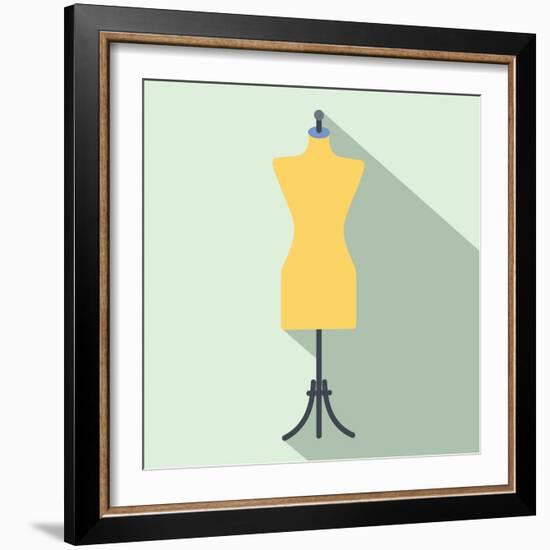 Dressmaker Model Flat Icon-Yulia Ryabokon-Framed Art Print