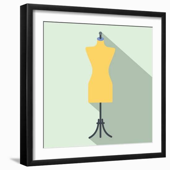 Dressmaker Model Flat Icon-Yulia Ryabokon-Framed Art Print