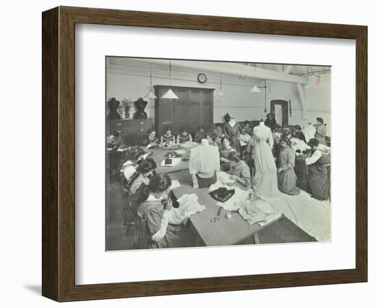 Dressmaking Class, Hammersmith Trade School for Girls, London, 1911-null-Framed Photographic Print