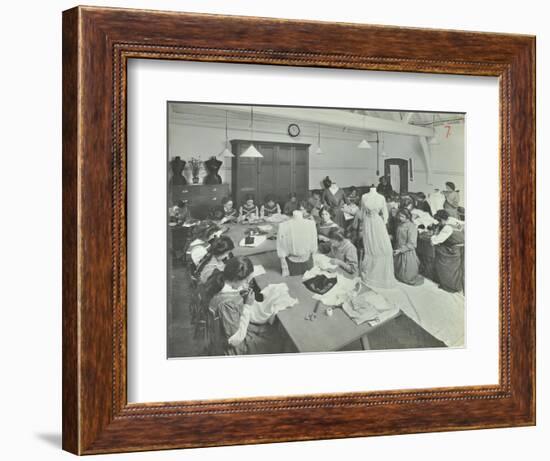 Dressmaking Class, Hammersmith Trade School for Girls, London, 1911-null-Framed Photographic Print