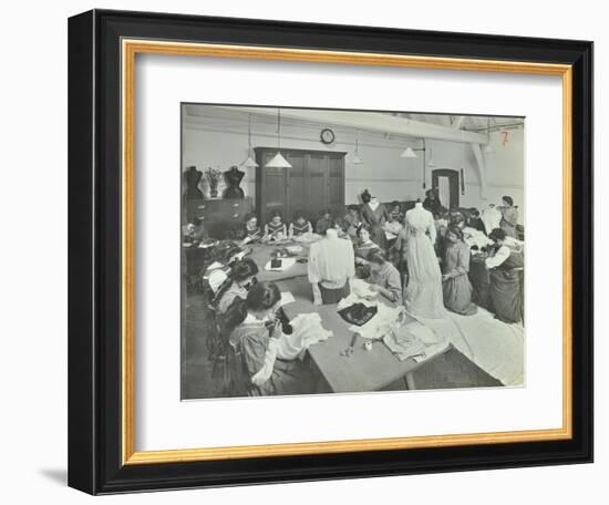 Dressmaking Class, Hammersmith Trade School for Girls, London, 1911-null-Framed Photographic Print