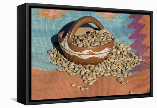 Dried Beans in a Pueblo Indian Pot-null-Framed Premier Image Canvas