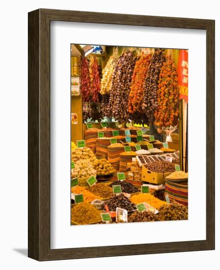 Dried Fruit and Spices for Sale, Spice Market, Istanbul, Turkey-Darrell Gulin-Framed Photographic Print