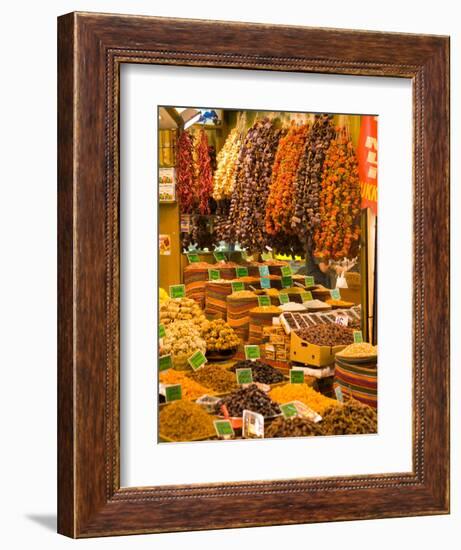 Dried Fruit and Spices for Sale, Spice Market, Istanbul, Turkey-Darrell Gulin-Framed Photographic Print