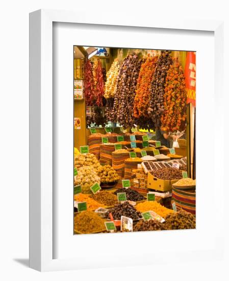 Dried Fruit and Spices for Sale, Spice Market, Istanbul, Turkey-Darrell Gulin-Framed Photographic Print