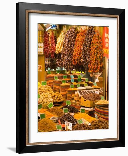 Dried Fruit and Spices for Sale, Spice Market, Istanbul, Turkey-Darrell Gulin-Framed Photographic Print