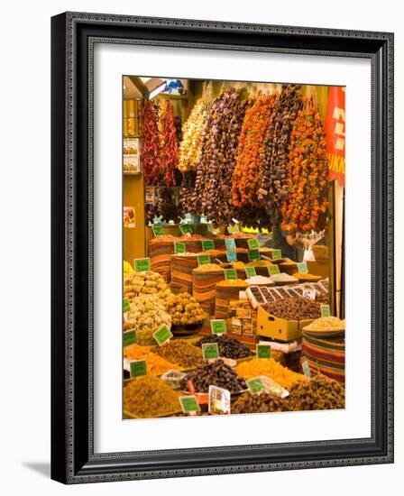 Dried Fruit and Spices for Sale, Spice Market, Istanbul, Turkey-Darrell Gulin-Framed Photographic Print