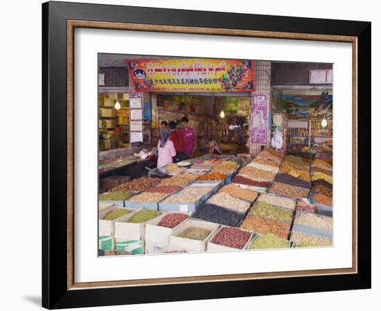 Dried Fruit Being Sold at the Sunday Market, Kashgar City, Xinjiang Provice, China, Asia-Christian Kober-Framed Photographic Print