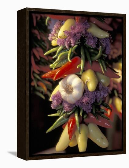 Dried Jalepeno Peppers and Garlic at Pike Place Market, Seattle, Washington, USA-Merrill Images-Framed Premier Image Canvas