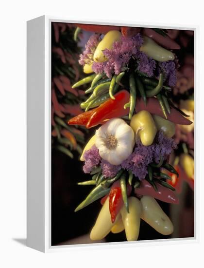 Dried Jalepeno Peppers and Garlic at Pike Place Market, Seattle, Washington, USA-Merrill Images-Framed Premier Image Canvas