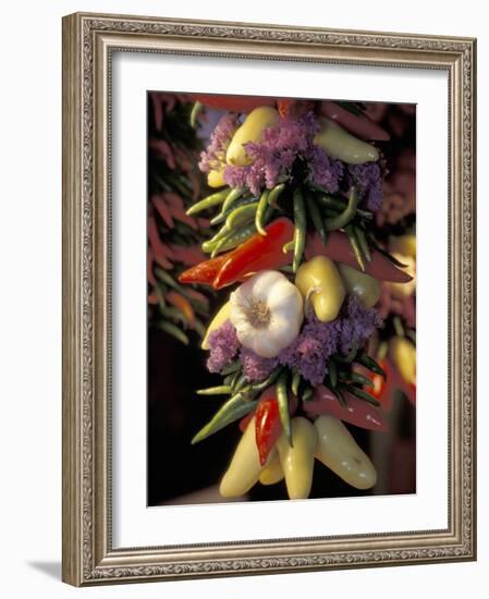 Dried Jalepeno Peppers and Garlic at Pike Place Market, Seattle, Washington, USA-Merrill Images-Framed Photographic Print