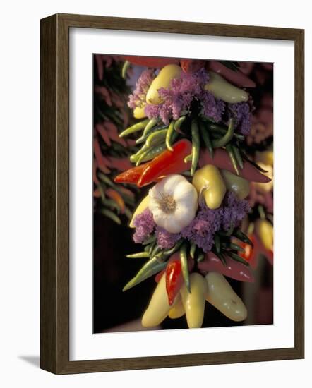 Dried Jalepeno Peppers and Garlic at Pike Place Market, Seattle, Washington, USA-Merrill Images-Framed Photographic Print