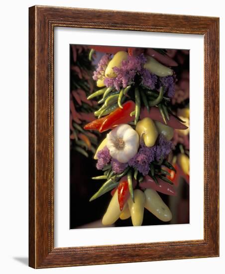 Dried Jalepeno Peppers and Garlic at Pike Place Market, Seattle, Washington, USA-Merrill Images-Framed Photographic Print