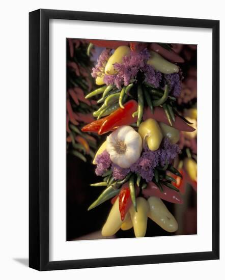 Dried Jalepeno Peppers and Garlic at Pike Place Market, Seattle, Washington, USA-Merrill Images-Framed Photographic Print