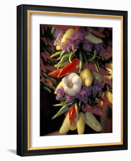 Dried Jalepeno Peppers and Garlic at Pike Place Market, Seattle, Washington, USA-Merrill Images-Framed Photographic Print