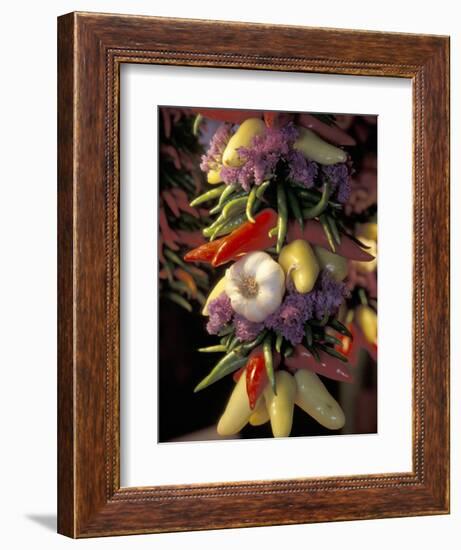 Dried Jalepeno Peppers and Garlic at Pike Place Market, Seattle, Washington, USA-Merrill Images-Framed Photographic Print