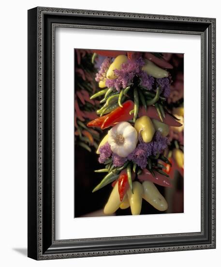 Dried Jalepeno Peppers and Garlic at Pike Place Market, Seattle, Washington, USA-Merrill Images-Framed Photographic Print