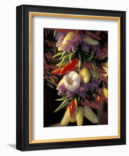 Dried Jalepeno Peppers and Garlic at Pike Place Market, Seattle, Washington, USA-Merrill Images-Framed Photographic Print