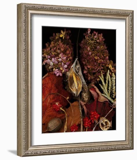 Dried Leaves hydrangea-null-Framed Art Print