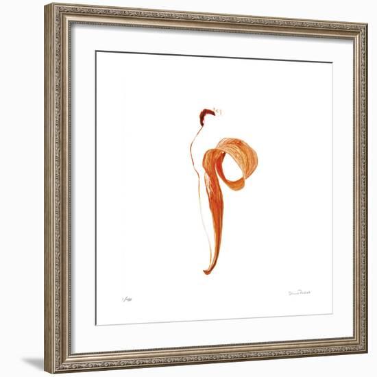 Dried Orange Lily Petal Abstract No 118-Shams Rasheed-Framed Giclee Print