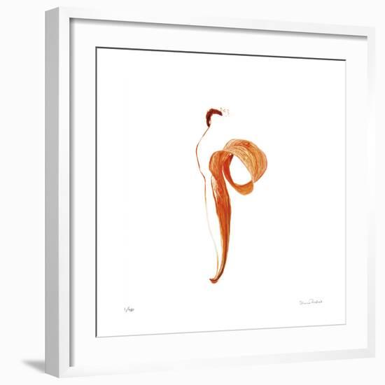 Dried Orange Lily Petal Abstract No 118-Shams Rasheed-Framed Giclee Print