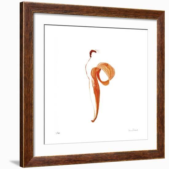 Dried Orange Lily Petal Abstract No 118-Shams Rasheed-Framed Giclee Print