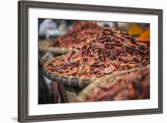 Dried Red Chillies for Sale at Pyin Oo Lwin (Pyin U Lwin) Market, Myanmar (Burma), Asia-Matthew Williams-Ellis-Framed Photographic Print