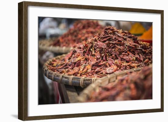 Dried Red Chillies for Sale at Pyin Oo Lwin (Pyin U Lwin) Market, Myanmar (Burma), Asia-Matthew Williams-Ellis-Framed Photographic Print