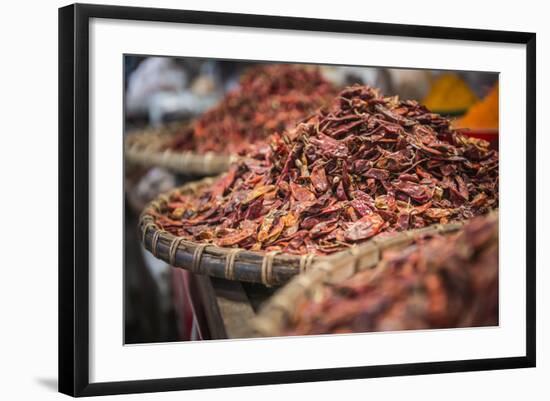 Dried Red Chillies for Sale at Pyin Oo Lwin (Pyin U Lwin) Market, Myanmar (Burma), Asia-Matthew Williams-Ellis-Framed Photographic Print