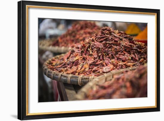 Dried Red Chillies for Sale at Pyin Oo Lwin (Pyin U Lwin) Market, Myanmar (Burma), Asia-Matthew Williams-Ellis-Framed Photographic Print