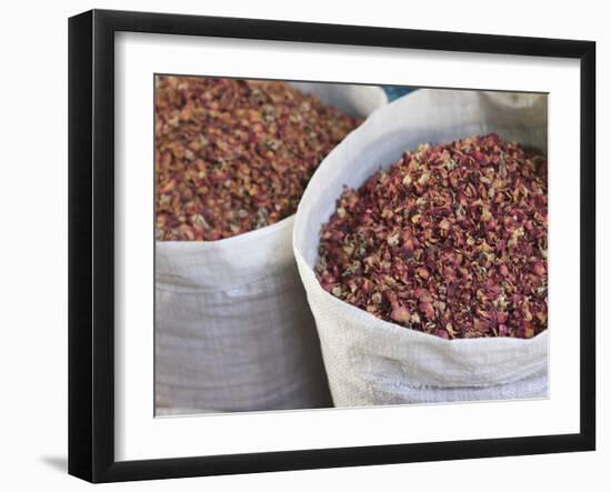 Dried Rose Petals for Sale in the Spice Souk, Deira, Dubai, United Arab Emirates, Middle East-Amanda Hall-Framed Photographic Print