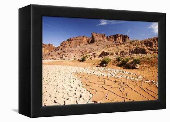 Dried up river bed in the Anti Atlas mountains of Morocco, North Africa-Ashley Cooper-Framed Premier Image Canvas